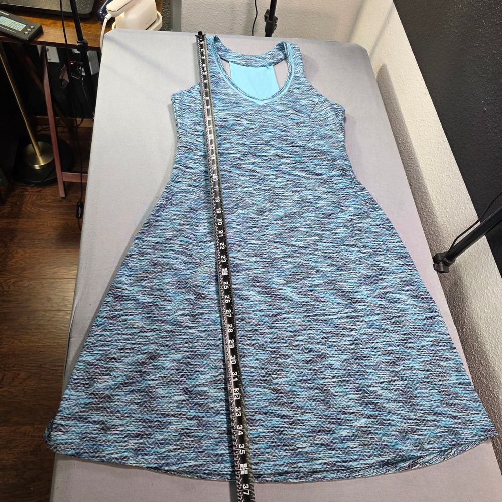 MPG Womens Blue Space Dye Racerback Athletic Dress Pockets Shelf Bra Small S
